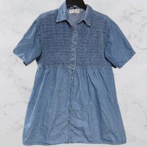 Beth & Me Women's Vintage Button up shirt dress Size L
